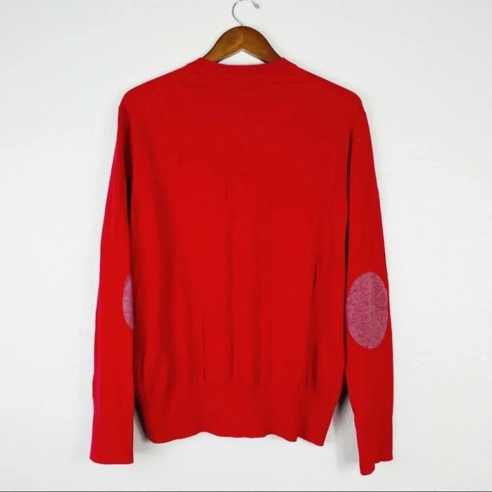 BANANA REPUBLIC Red Patch Elbow Sweater‎ Large